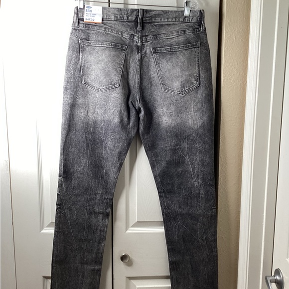 Old Navy NWT Slim Built-In-Tough/Built-In-Flex Men Black/Gray Jeans Sz 34X32 - Picture 2 of 5